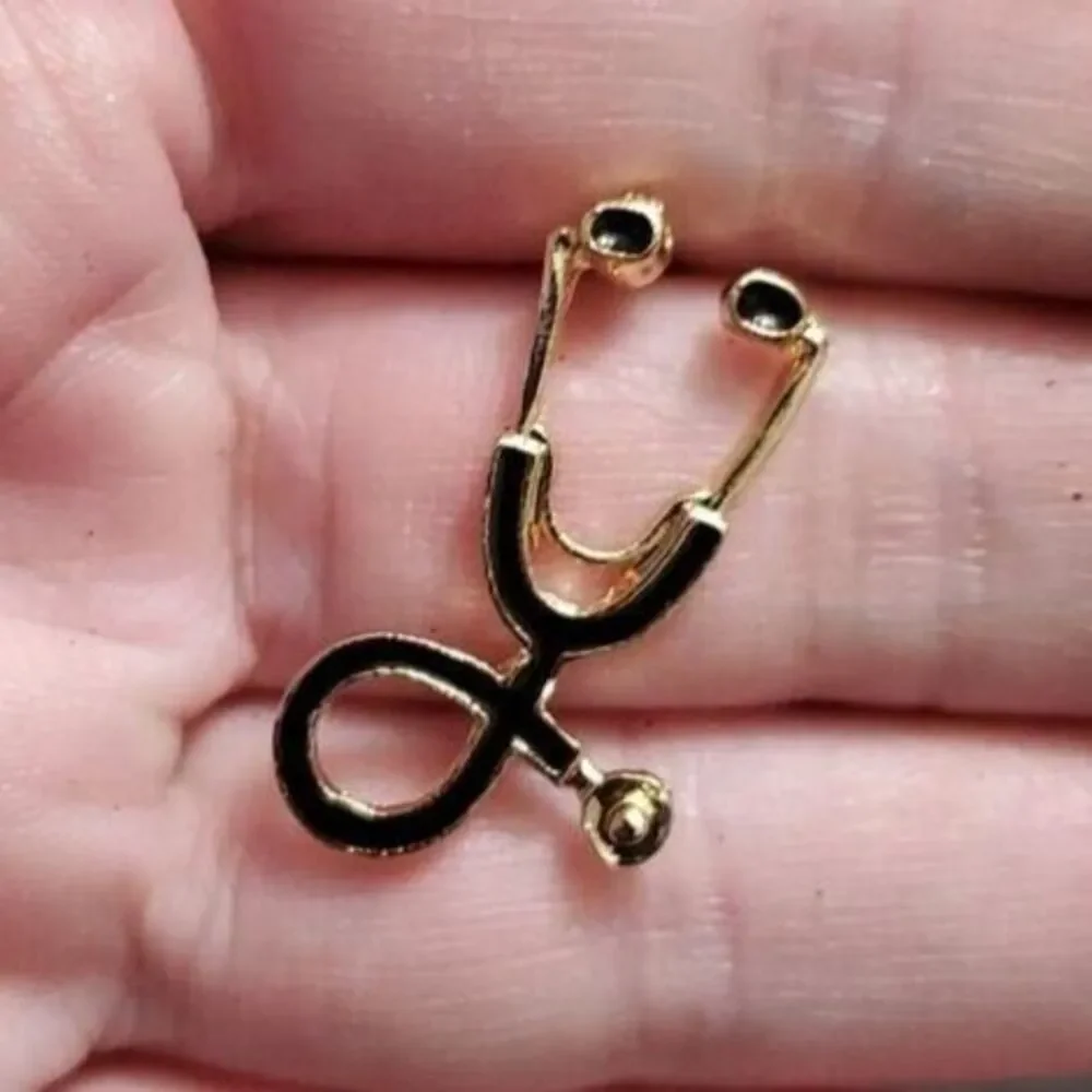Gold tone stethoscope pin